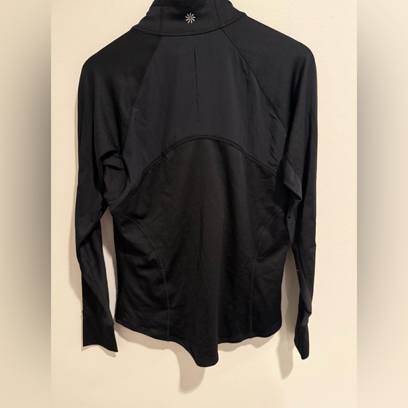 Athleta Black Zip Up with Mesh Neck Long Sleeve Jacket Shirt Size Large - Picture 8 of 8